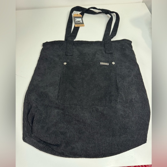 dikotomy Handbags - Dikotomy Black Corduroy Large Shoulder Tote Bag Oversized Everyday Carryall NWT